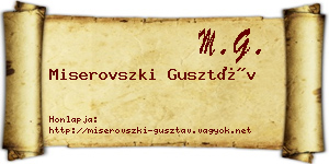 Miserovszki Gusztáv névjegykártya